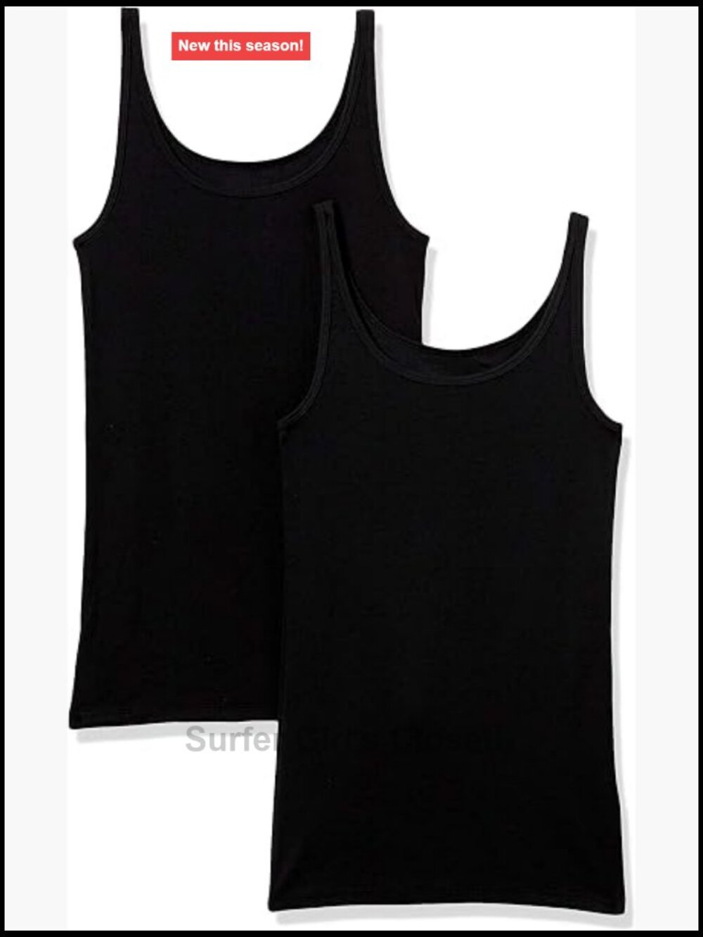 Slim Fit Thin Strap Tank Top Cotton Modal Rib 2 Pack